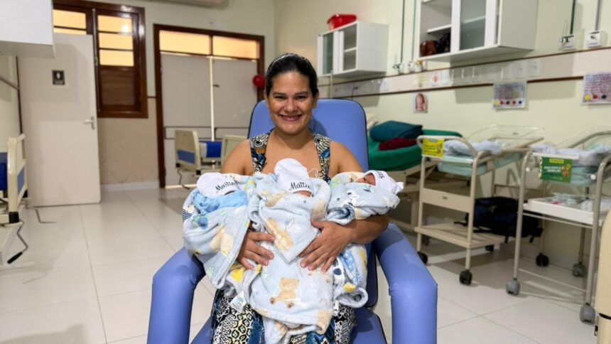 amor-multiplicado-por-tres:-primeiro-dia-das-maes-transforma-vida-de-acreana-com-chegada-de-trigemeos
